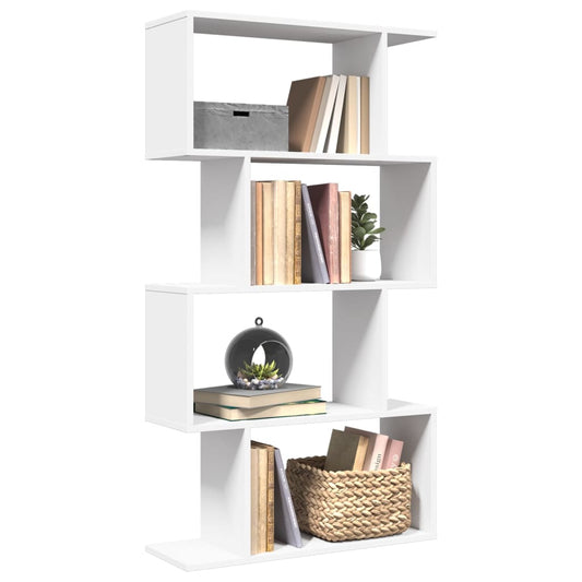 Raumteiler-Bücherregal 4 Böden Weiß 70x24x129 cm Holzwerkstoff