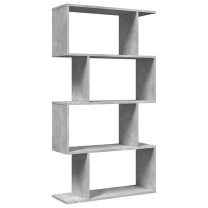 Raumteiler-Bücherregal 4 Böden Betongrau 70x24x129 cm