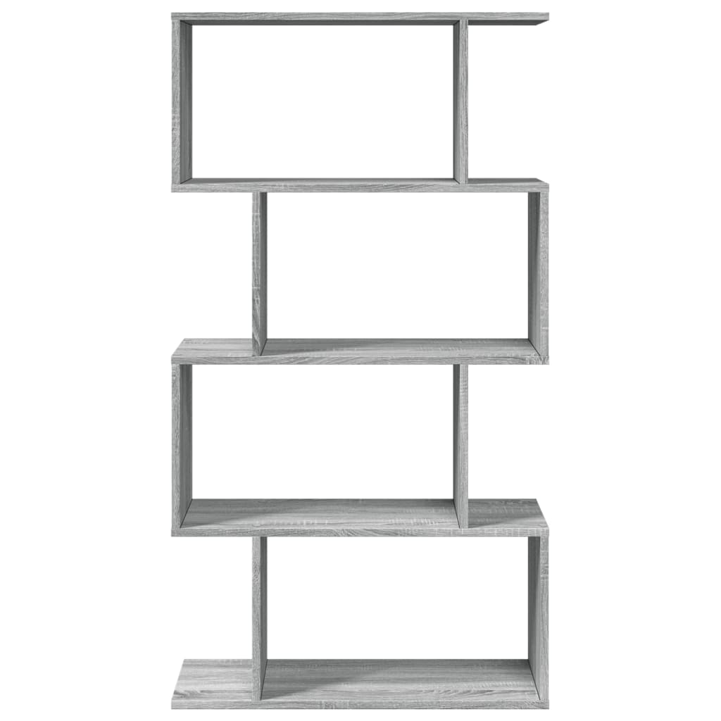 Raumteiler-Bücherregal 4 Böden Grau Sonoma 70x24x129 cm