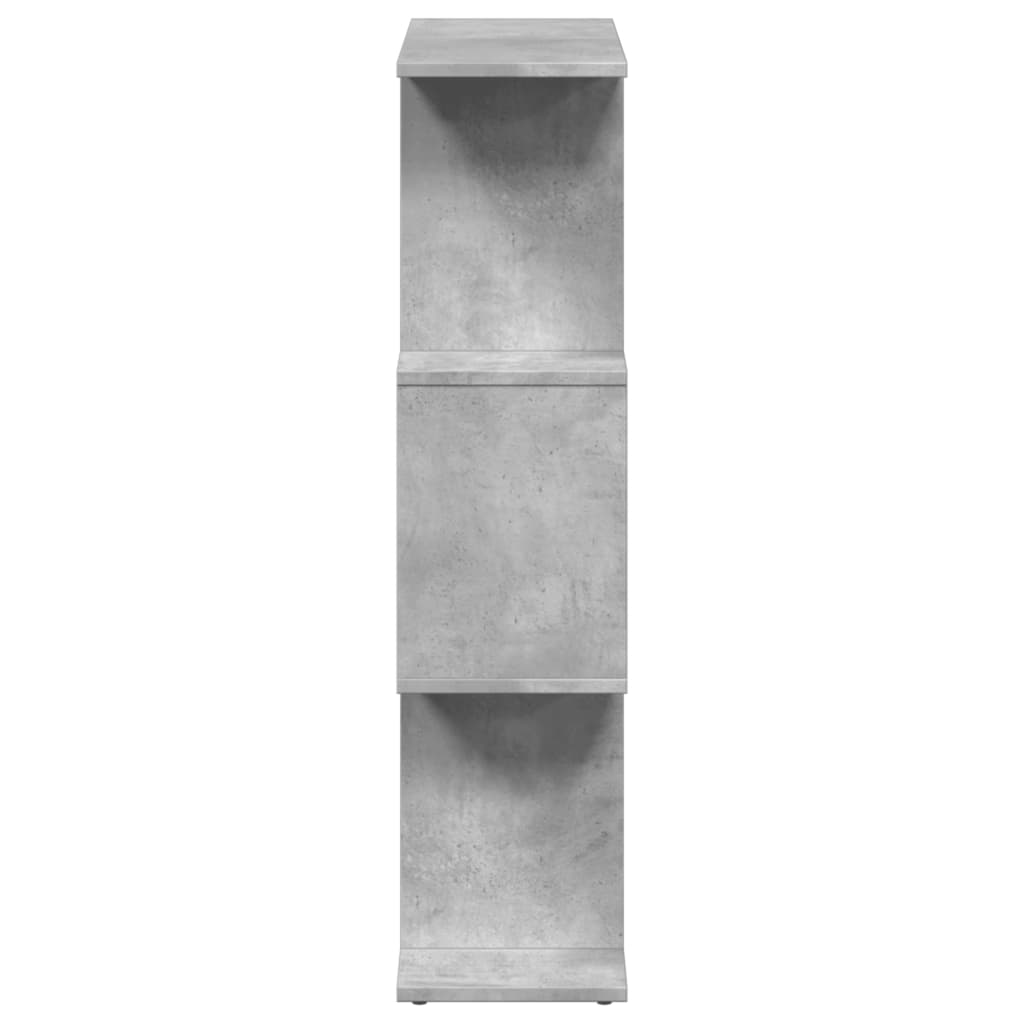 Raumteiler-Bücherregal 3 Fächer Betongrau 70x24x97 cm