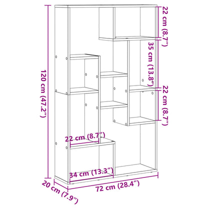 Bücherregal Sonoma-Eiche 72x20x120 cm Holzwerkstoff