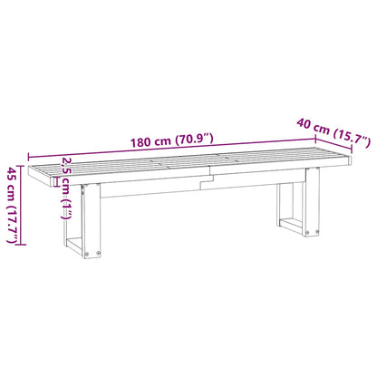 Esszimmerbank NOAIN U-Form-Beine 180x40x45 cm Massivholz Kiefer