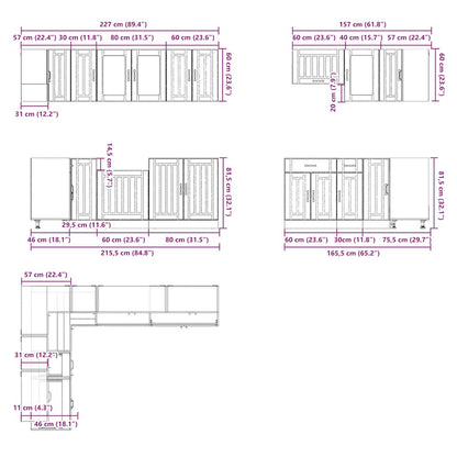 11-tlg. Küchenschrank-Set Lucca Sonoma-Eiche Holzwerkstoff