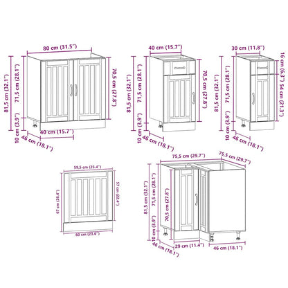 11-tlg. Küchenschrank-Set Kalmar Artisan-Eiche Holzwerkstoff