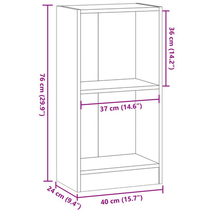 Bücherregal Räuchereiche 40x24x76 cm Holzwerkstoff