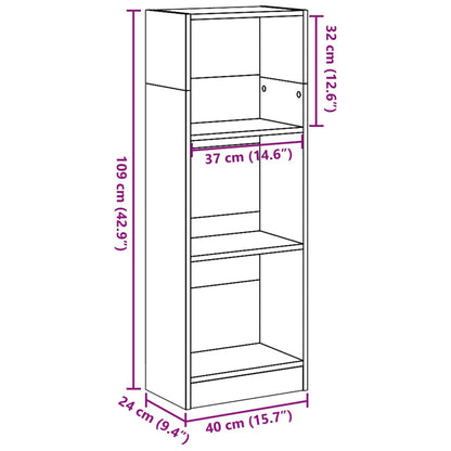 Bücherregal Weiß 40x24x109 cm Holzwerkstoff