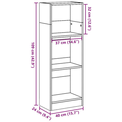 Bücherregal Schwarz 40x24x109 cm Holzwerkstoff