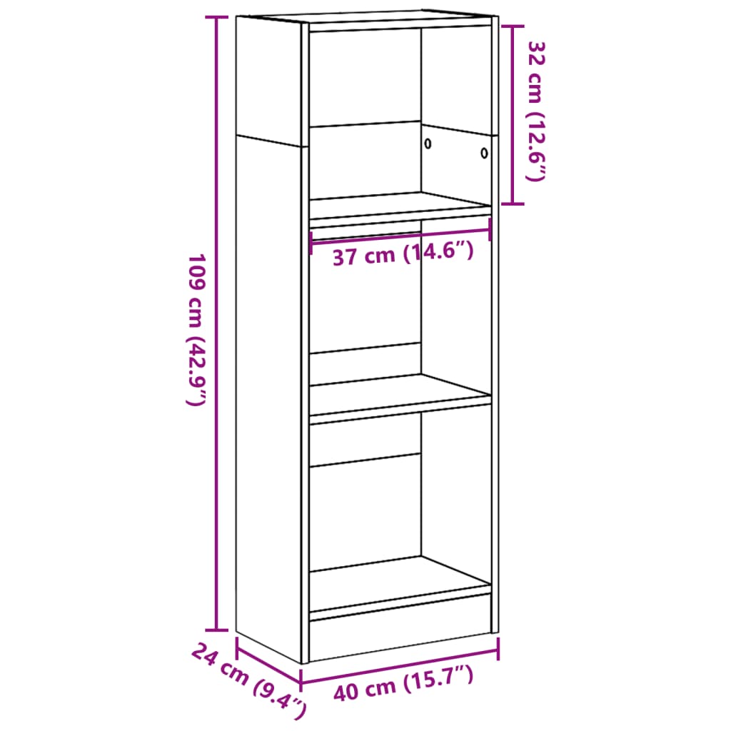 Bücherregal Sonoma-Eiche 40x24x109 cm Holzwerkstoff