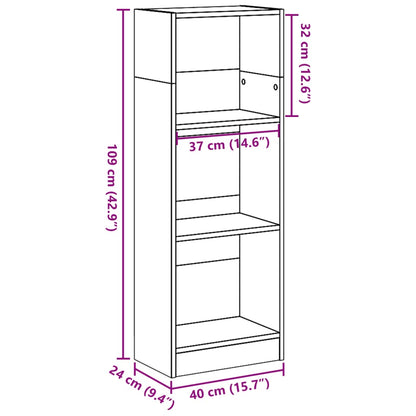 Bücherregal Sonoma-Eiche 40x24x109 cm Holzwerkstoff