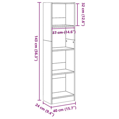 Bücherregal Weiß 40x24x143 cm Holzwerkstoff