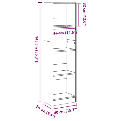 Bücherregal Sonoma-Eiche 40x24x143 cm Holzwerkstoff