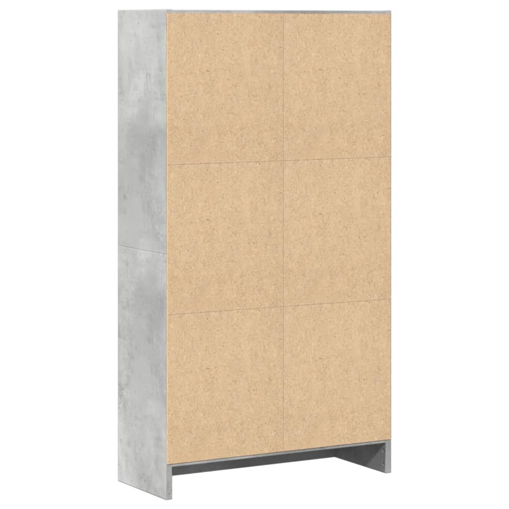 Bücherregal Betongrau 60x24x109 cm Holzwerkstoff