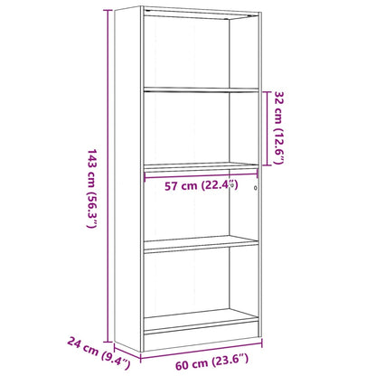 Bücherregal Sonoma-Eiche 60x24x143 cm Holzwerkstoff