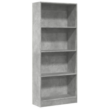 Bücherregal Betongrau 60x24x143 cm Holzwerkstoff