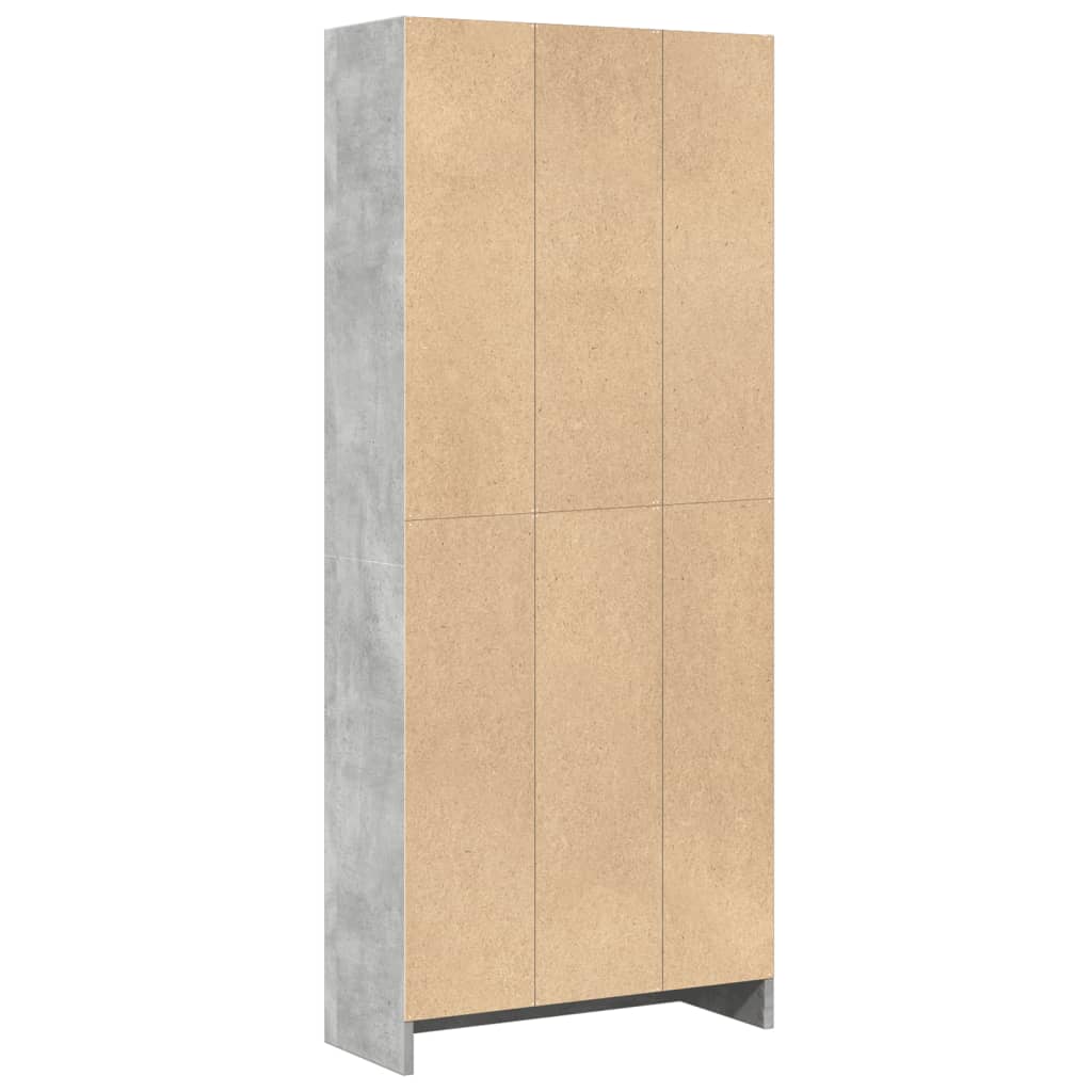 Bücherregal Betongrau 60x24x143 cm Holzwerkstoff