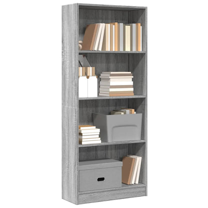 Bücherregal Grau Sonoma 60x24x143 cm Holzwerkstoff