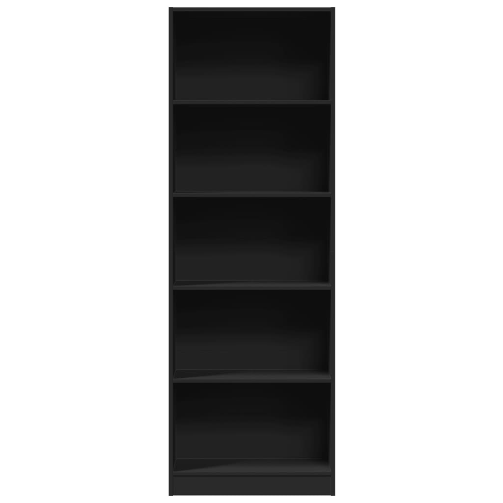 Bücherregal Schwarz 60x24x176 cm Holzwerkstoff