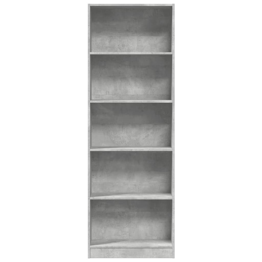 Bücherregal Betongrau 60x24x176 cm Holzwerkstoff