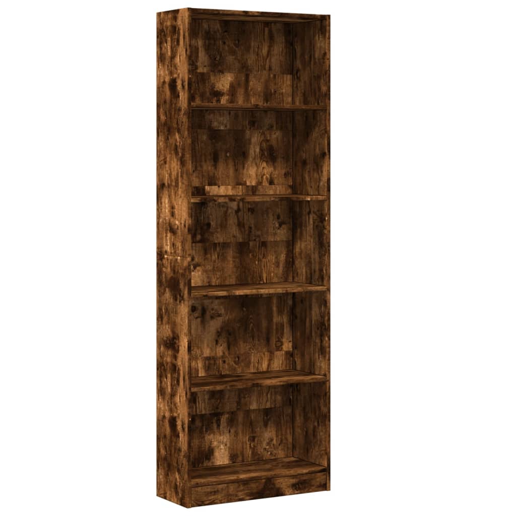 Bücherregal Räuchereiche 60x24x176 cm Holzwerkstoff