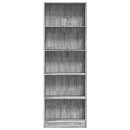 Bücherregal Grau Sonoma 60x24x176 cm Holzwerkstoff