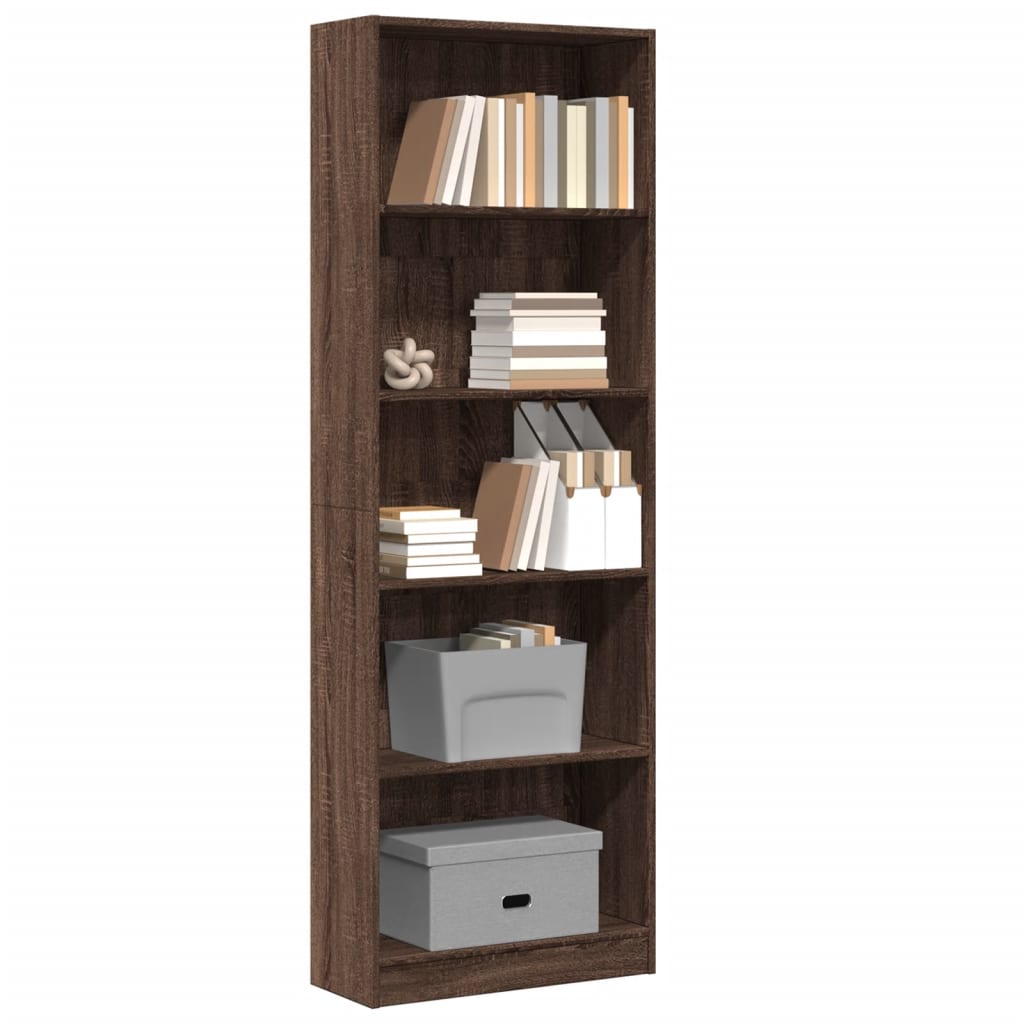 Bücherregal Braun Eichen-Optik 60x24x176 cm Holzwerkstoff