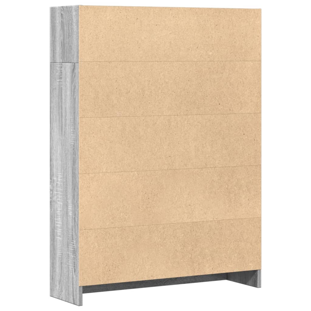 Bücherregal Grau Sonoma 80x24x109 cm Holzwerkstoff