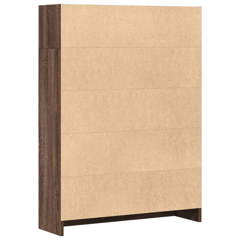 Bücherregal Braun Eichen-Optik 80x24x109 cm Holzwerkstoff