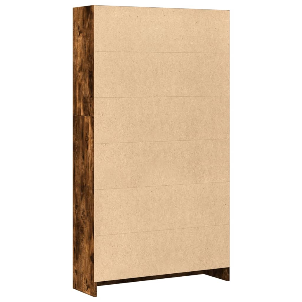 Bücherregal Räuchereiche 80x24x143 cm Holzwerkstoff