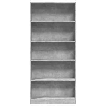 Bücherregal Betongrau 80x24x176 cm Holzwerkstoff