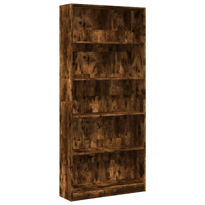 Bücherregal Räuchereiche 80x24x176 cm Holzwerkstoff