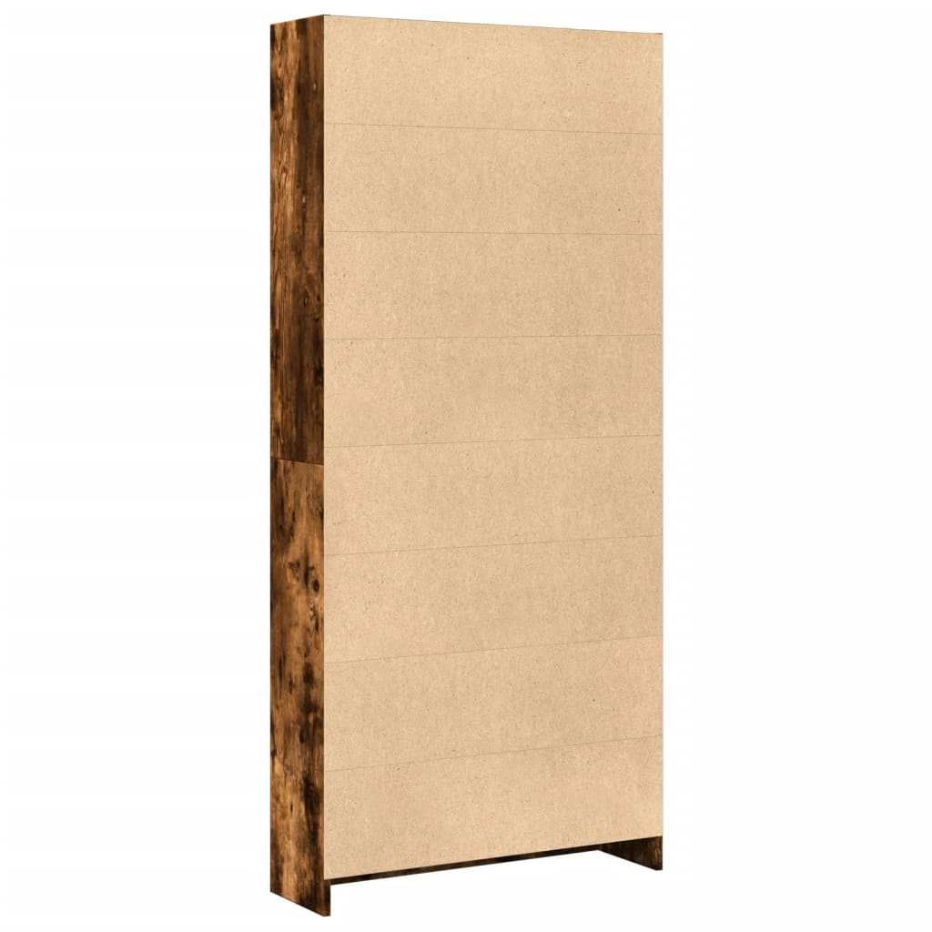 Bücherregal Räuchereiche 80x24x176 cm Holzwerkstoff