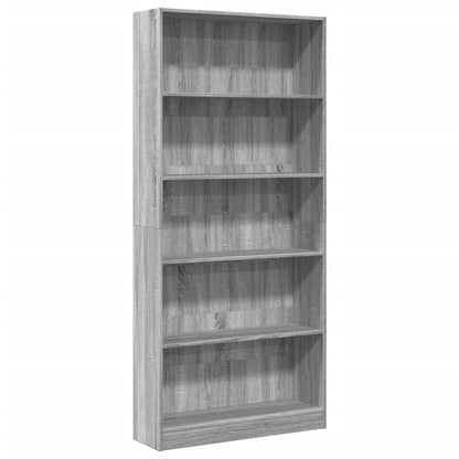 Bücherregal Grau Sonoma 80x24x176 cm Holzwerkstoff