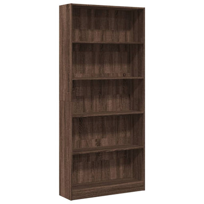 Bücherregal Braun Eichen-Optik 80x24x176 cm Holzwerkstoff