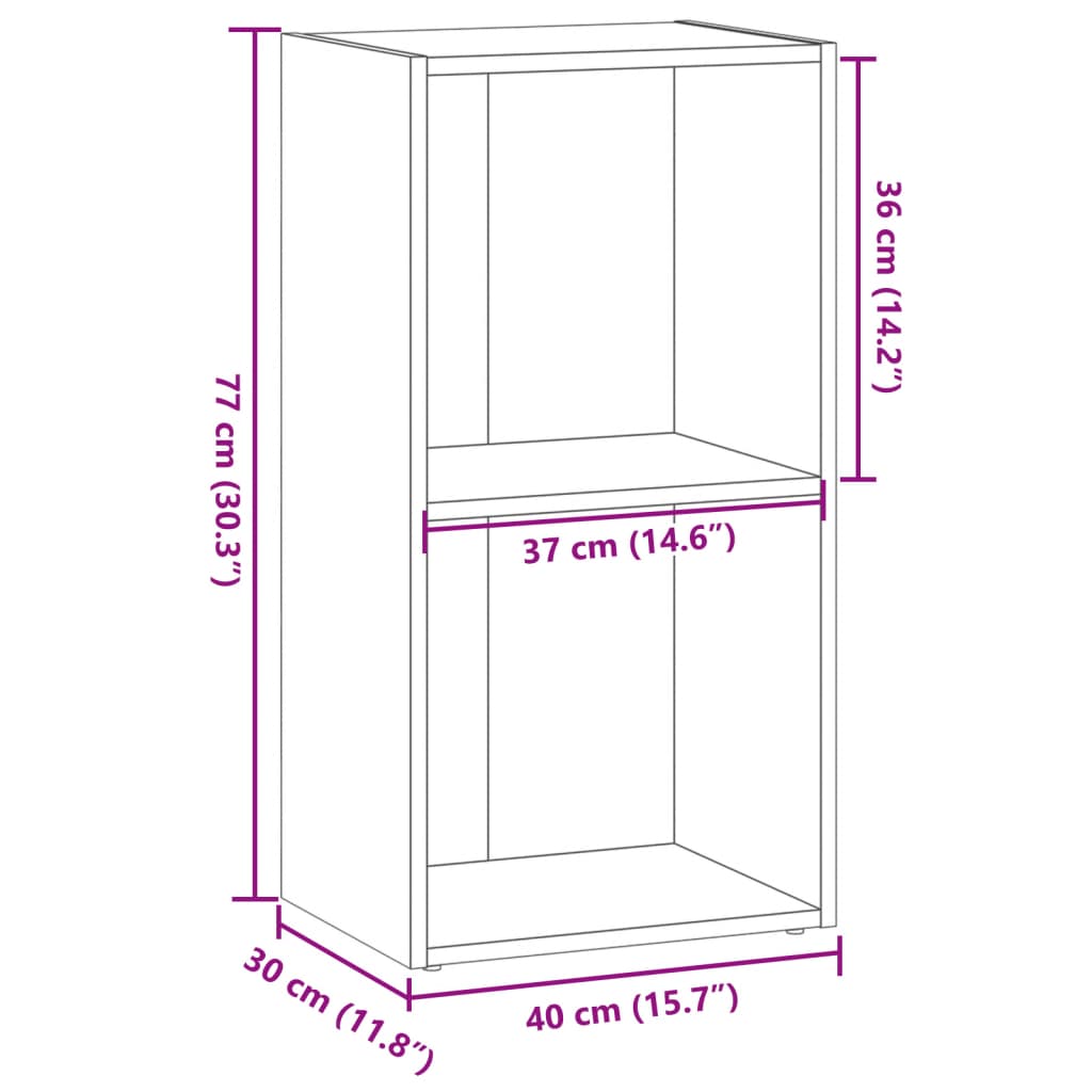 Bücherregal Räuchereiche 40x30x77 cm Holzwerkstoff