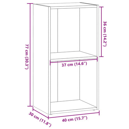 Bücherregal Räuchereiche 40x30x77 cm Holzwerkstoff