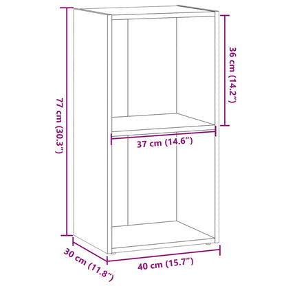 Bücherregal Grau Sonoma 40x30x77 cm Holzwerkstoff