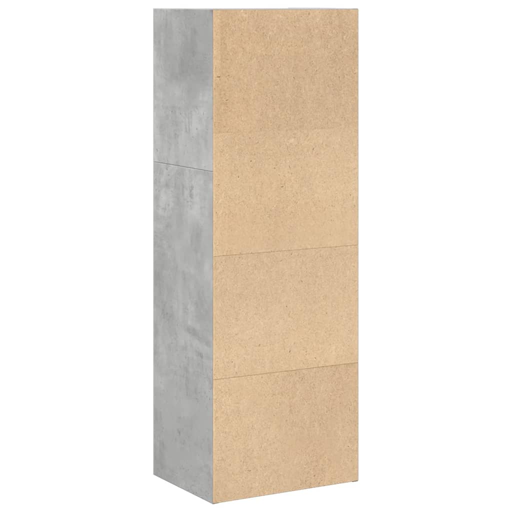 Bücherregal Betongrau 40x30x114 cm Holzwerkstoff