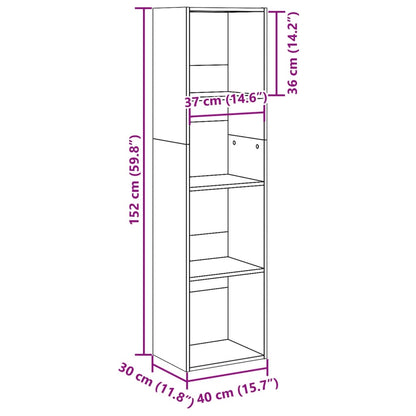 Bücherregal Weiß 40x30x152 cm Holzwerkstoff