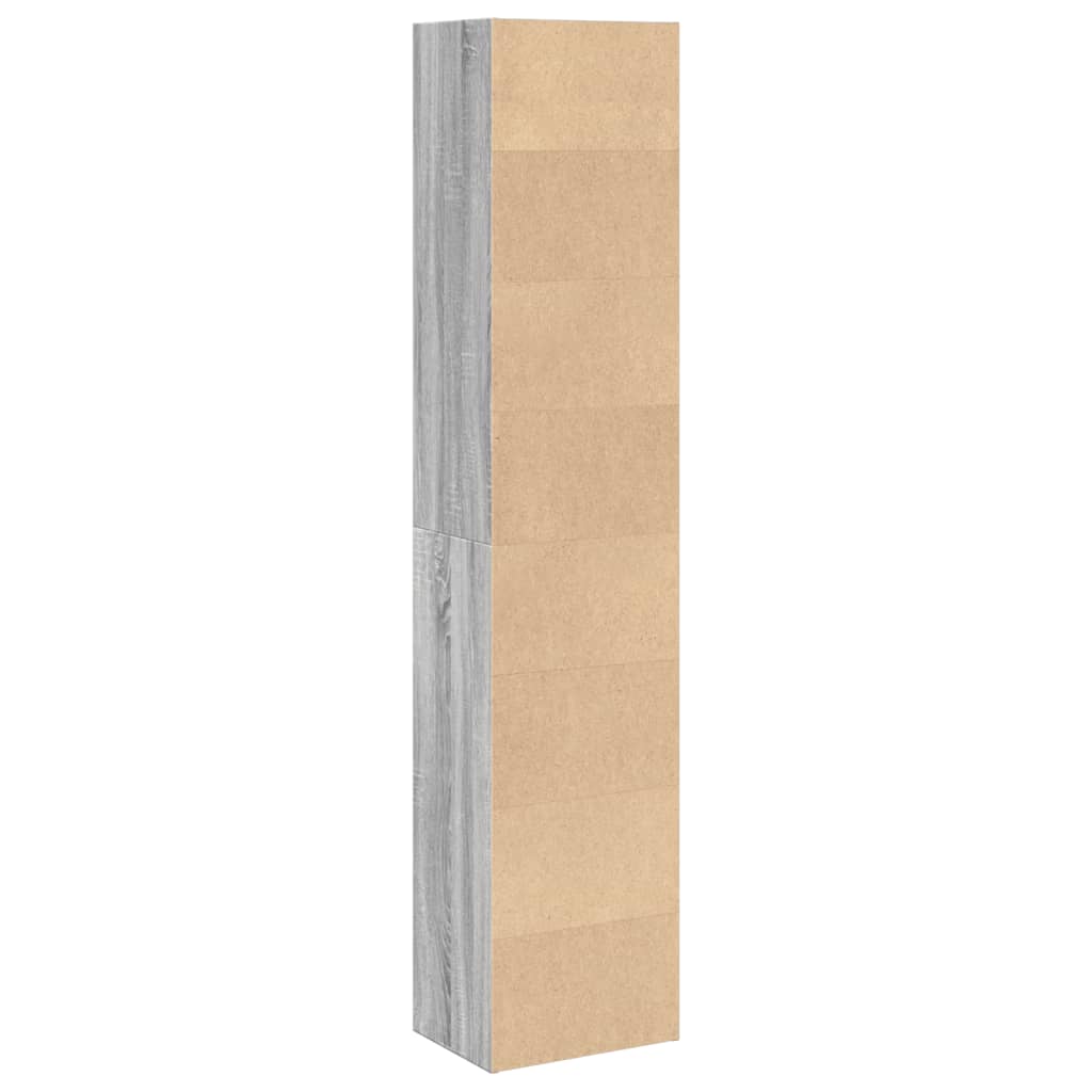 Bücherregal Grau Sonoma 40x30x189 cm Holzwerkstoff