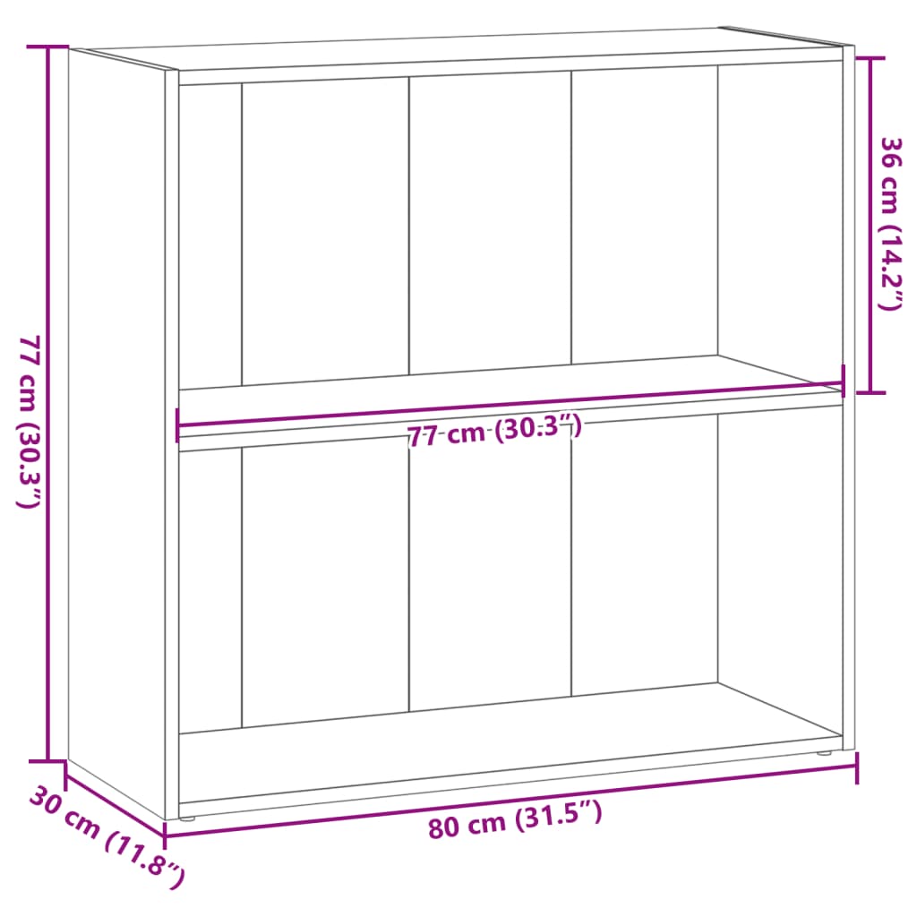 Bücherregal Grau Sonoma 80x30x77 cm Holzwerkstoff