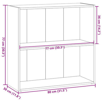 Bücherregal Grau Sonoma 80x30x77 cm Holzwerkstoff