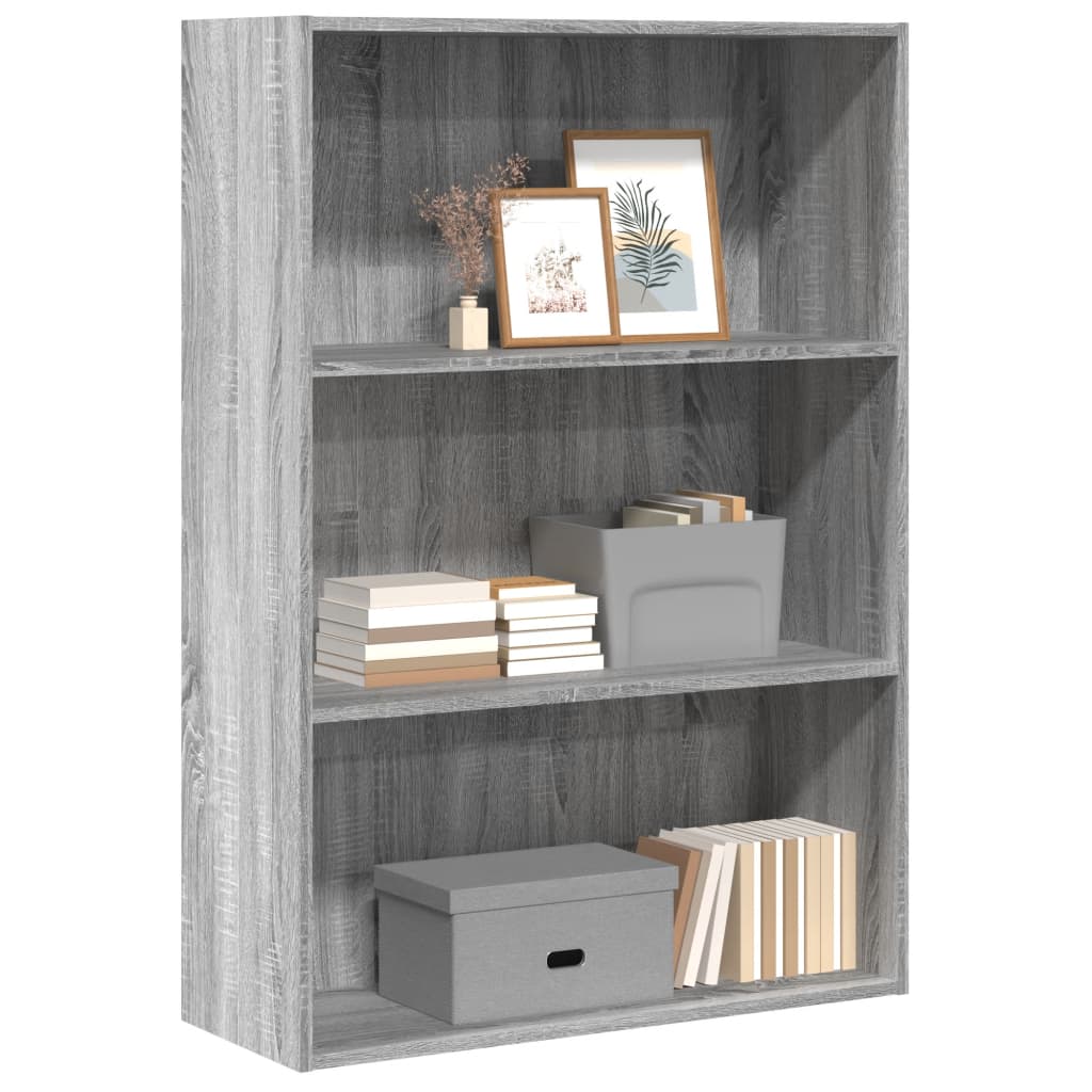 Bücherregal Grau Sonoma 80x30x114 cm Holzwerkstoff