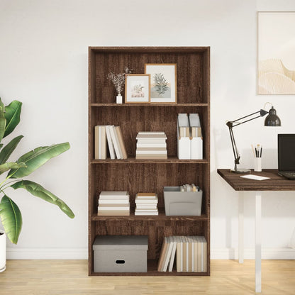 Bücherregal Braun Eichen-Optik 80x30x152 cm Holzwerkstoff