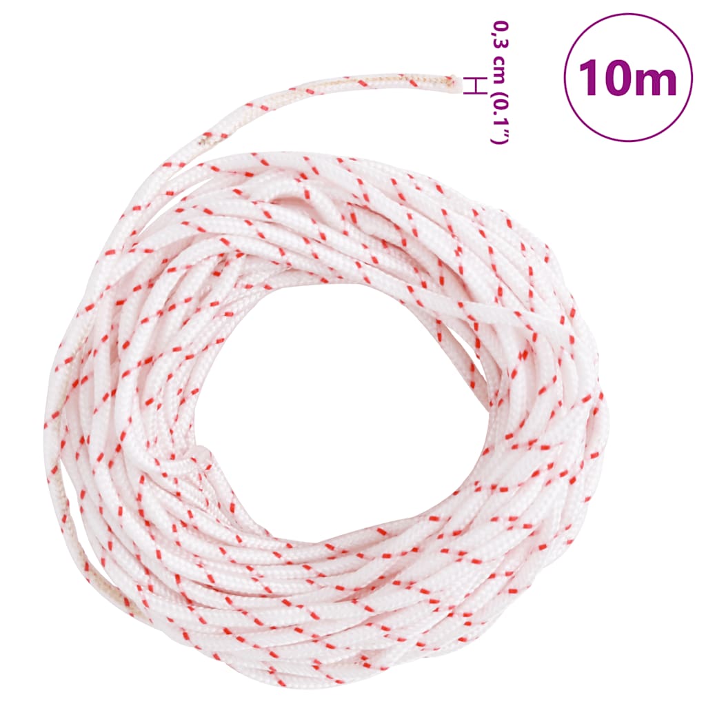 Starterseil Weiß und Rot Ø3 mm 10 m Nylon