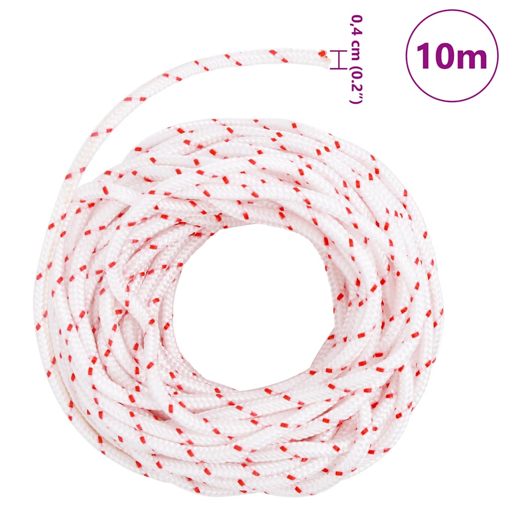 Starterseil Weiß und Rot Ø4 mm 10 m Nylon