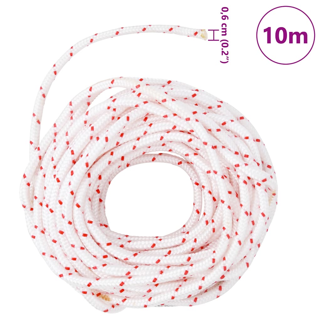 Starterseil Weiß und Rot Ø6 mm 10 m Nylon