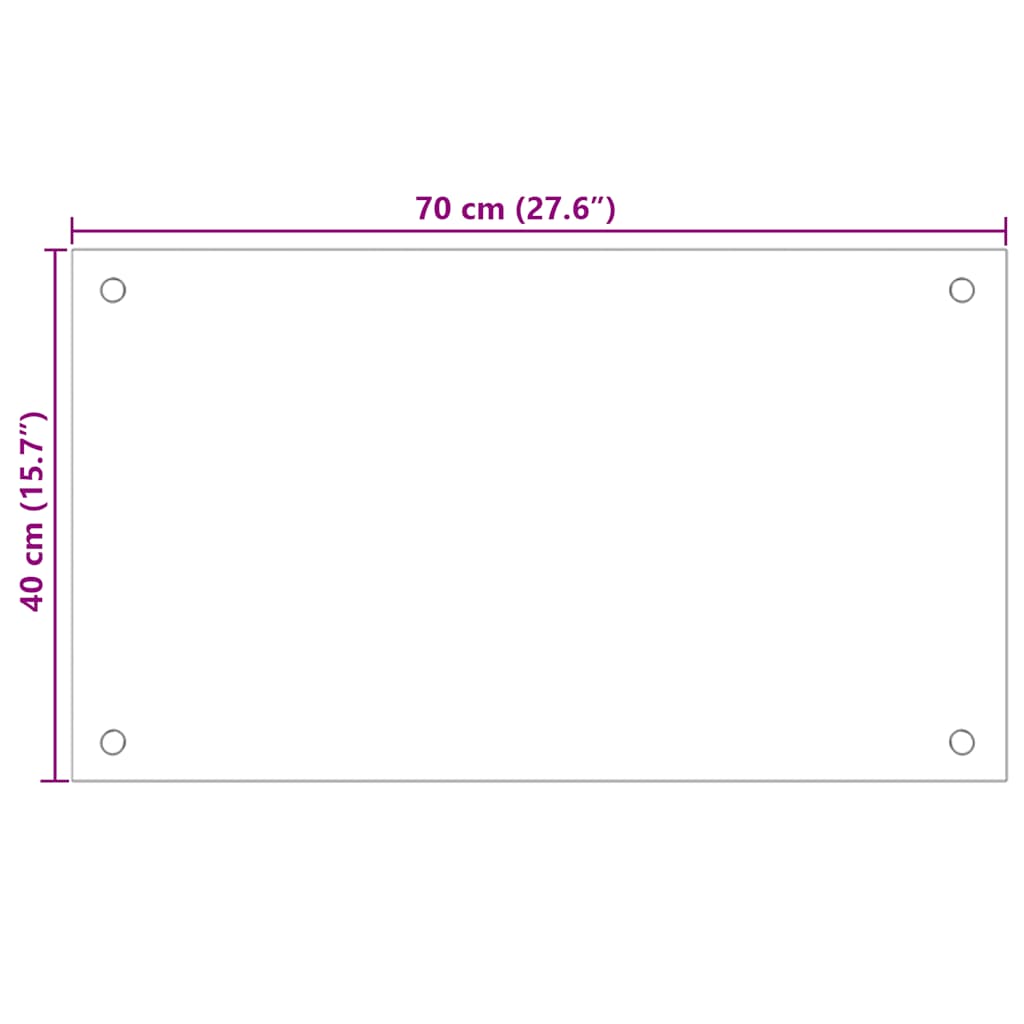 Küchenrückwände 2 Stk. Weiß 70x40 cm Hartglas