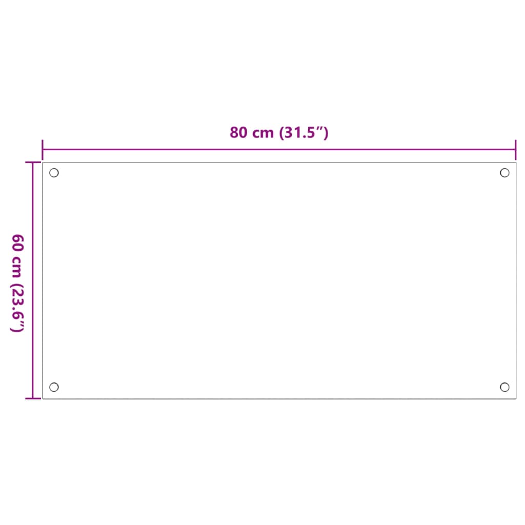 Küchenrückwände 2 Stk. Weiß 80x60 cm Hartglas