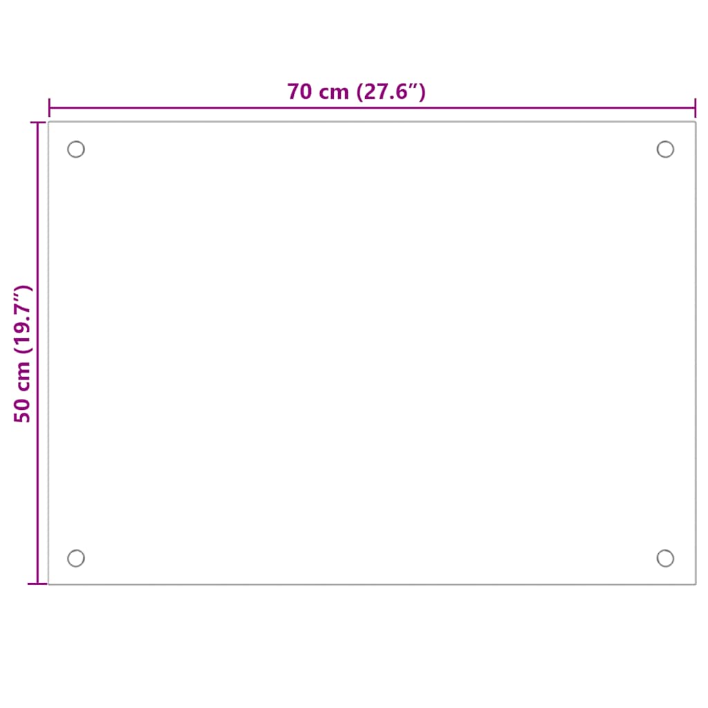 Küchenrückwände 2 Stk. Transparent 70x50 cm Hartglas