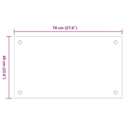 Küchenrückwände 2 Stk. Transparent 70x60 cm Hartglas